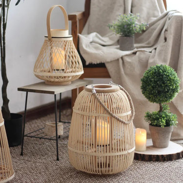 Natural Rattan Lantern Candle