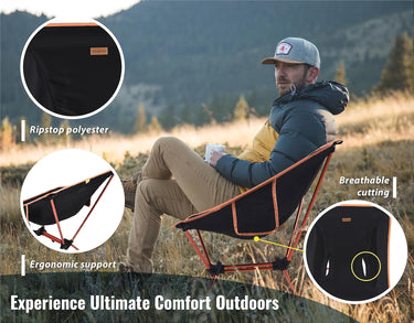 Chair Zero Ultralight Compact Camping Chair, Black