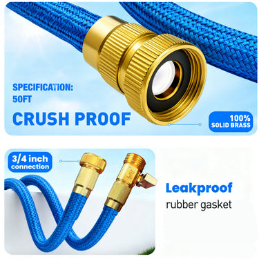 Cabinware Non-Expanding Garden Hose 50ft, Flexible Ultra-Light Water Hose