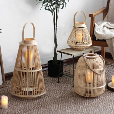 Natural Rattan Lantern Candle